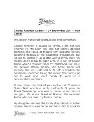Closing Function Address – 14 October 2008 - Eunice High School