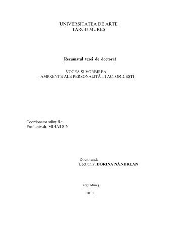 Rezumatul tezei - Uat