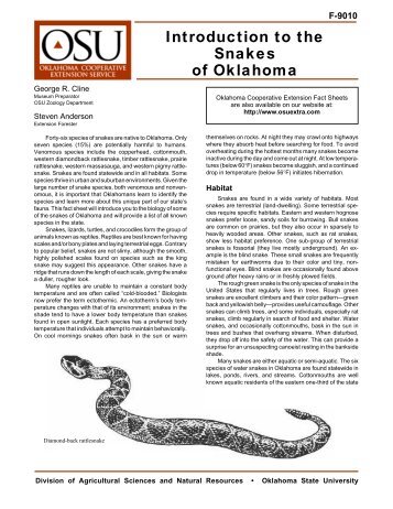 Introduction to the Snakes of Oklahoma - Oklahoma Forestry Services