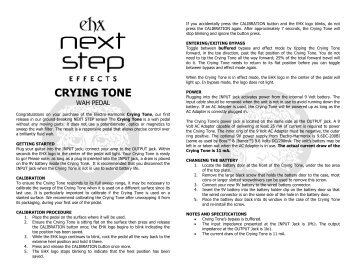 Crying Tone - Instructions (PDF) - Electro-Harmonix