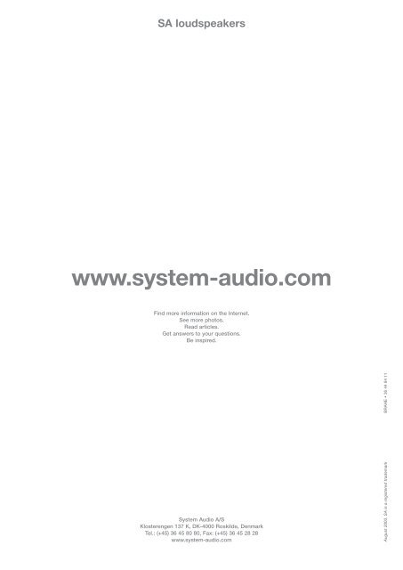 brochure PDF (1.22 MB) - System Audio