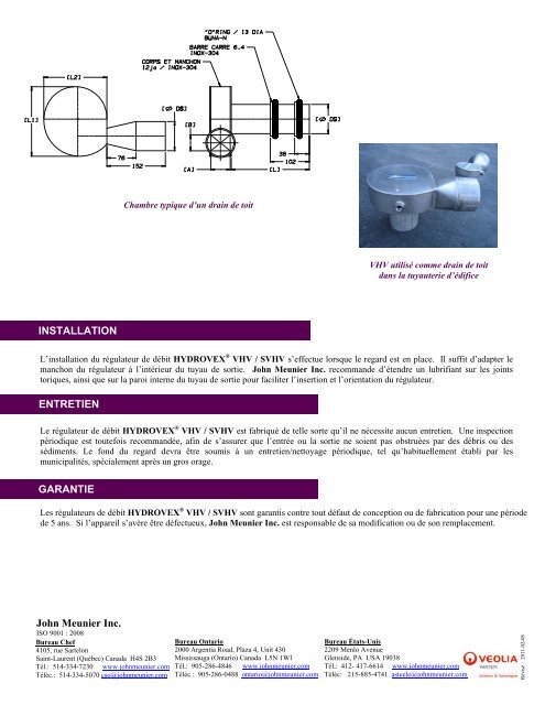 GESTION DES EAUX D'ORAGE ® HYDROVEX® Régulateurs à ...