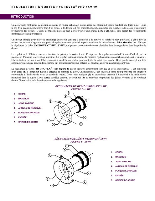 GESTION DES EAUX D'ORAGE ® HYDROVEX® Régulateurs à ...