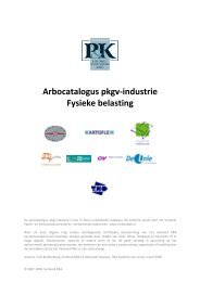 Arbocatalogus Fysieke belasting - Verbond P&K