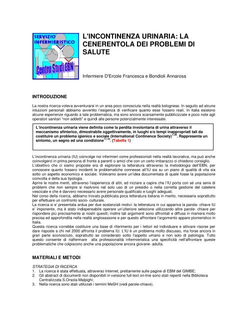 l'incontinenza urinaria: la cenerentola dei problemi di salute