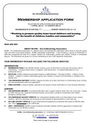 NICMA Membership Form - Northern Ireland Childminding Association