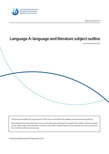 Language A: language and literature subject outline - International ...