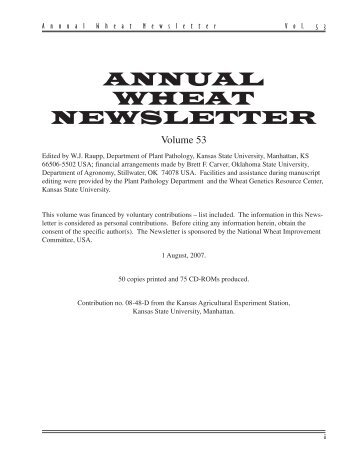 Annual Wheat Newsletter - GrainGenes