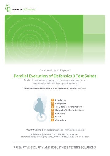 Parallel Execution of Defensics 3 Test Suites - Codenomicon