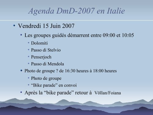 Agenda DmD-2007 en Italie - Deauville meets Deauville