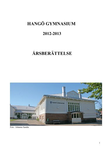 ÃrsberÃ¤ttelse 2012-2013 - Hanko