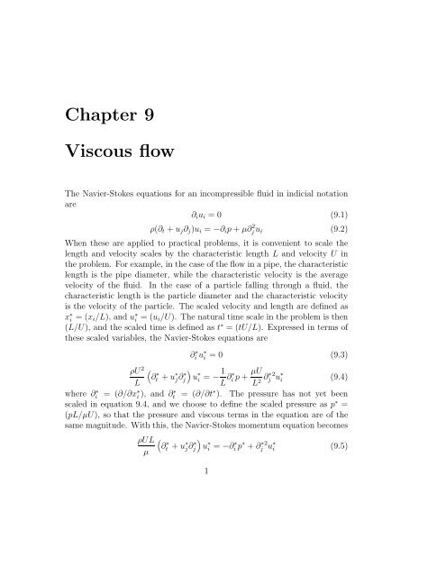 Chapter 9 Viscous flow