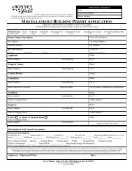 miscellaneous building permit application - City of Bonney Lake