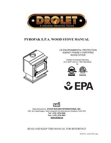 MODEL 1100 STOVE - Drolet