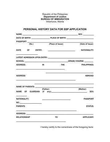 personal history statement form 2982 personal history statement form 2982