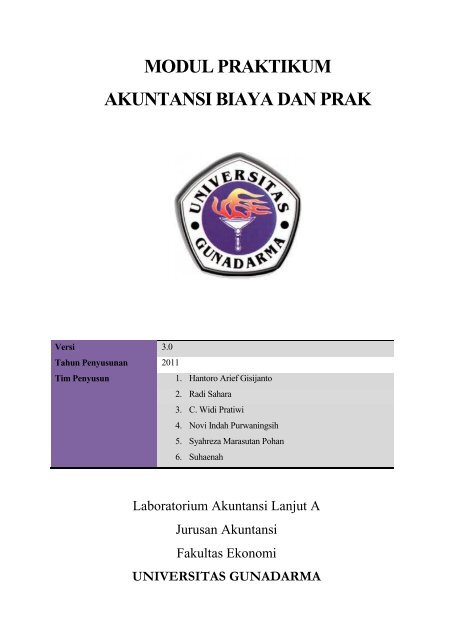 Modul Praktikum Akuntansi Biaya Dan Prak Ilab Universitas