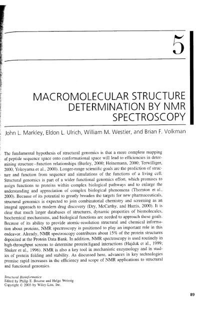 Macromolecular Structure Determination by NMR Spectroscopy