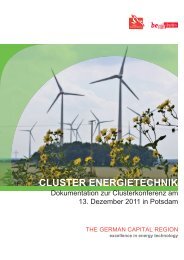 CLUSTER ENERGIETECHNIK - Die TSB Technologiestiftung Berlin