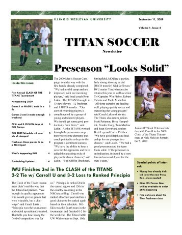 TITAN SOCCER NEWSLETTER 2.pub - Illinois Wesleyan University