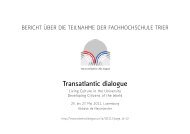 Transatlantic dialogue - Hochschule Trier