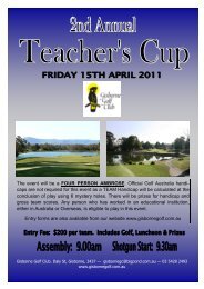 2011 Teacher's Cup @ Gisborne Golf Club. Entry Form .pub