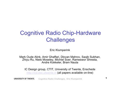 Cognitive Radio Chip-Hardware Challenges - Hardware Conference