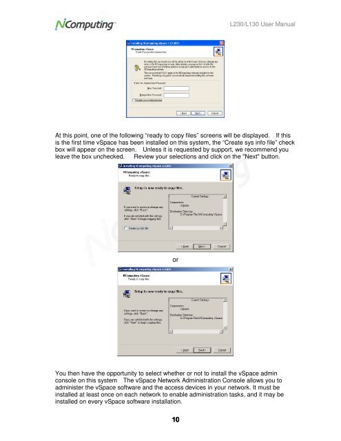 L230 and L130 Access Devices with vSpaceTM User Guide