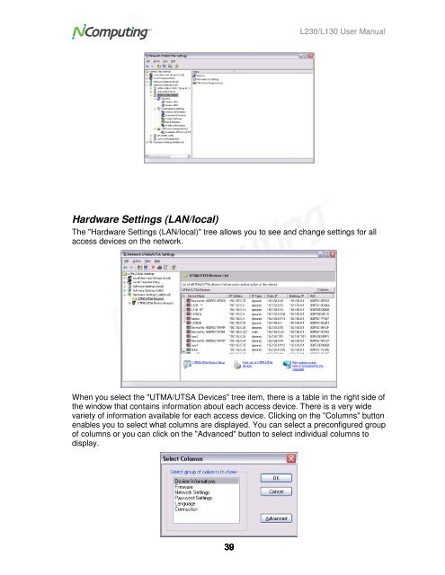 L230 and L130 Access Devices with vSpaceTM User Guide