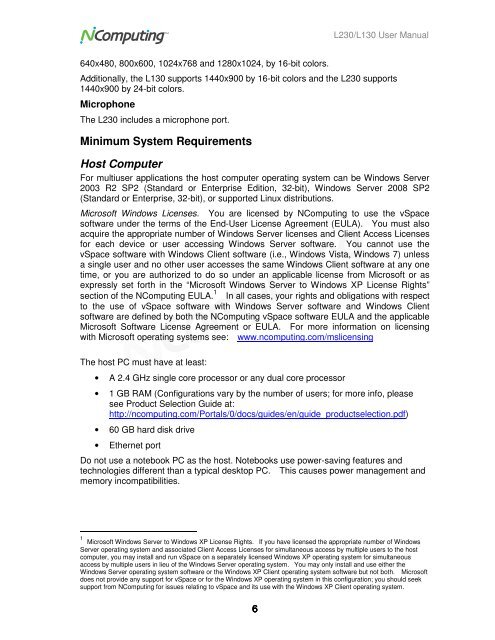 L230 and L130 Access Devices with vSpaceTM User Guide