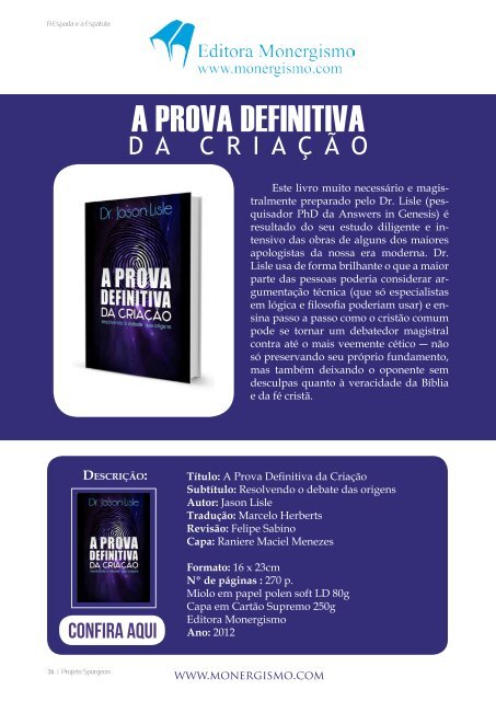 Por Andreia Ferreira - Projeto Spurgeon