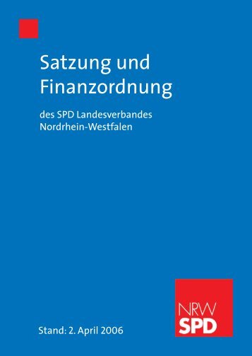 Satzung und Finanzordnung der NRWSPD