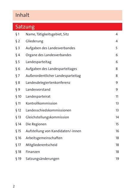 Satzung und Finanzordnung der NRWSPD