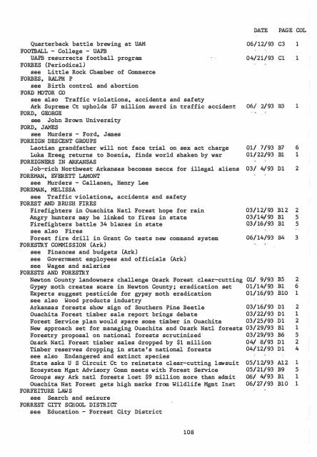 ARKANSAS DEMOCRAT-GAZETTE INDEX AN ARKANSAS INDEX ...