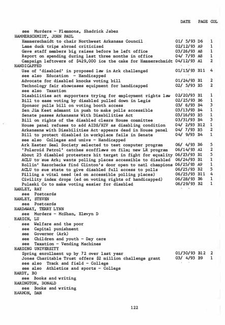 ARKANSAS DEMOCRAT-GAZETTE INDEX AN ARKANSAS INDEX ...