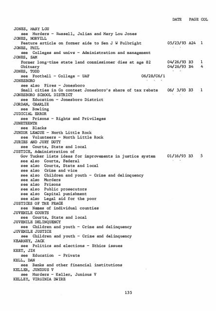 ARKANSAS DEMOCRAT-GAZETTE INDEX AN ARKANSAS INDEX ...