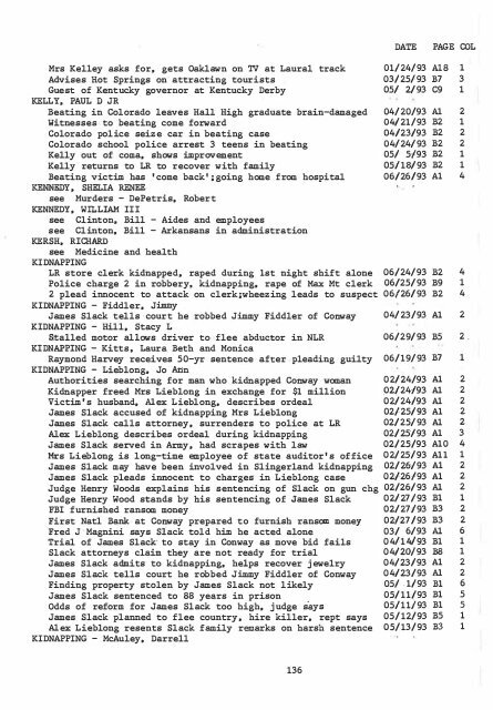 ARKANSAS DEMOCRAT-GAZETTE INDEX AN ARKANSAS INDEX ...