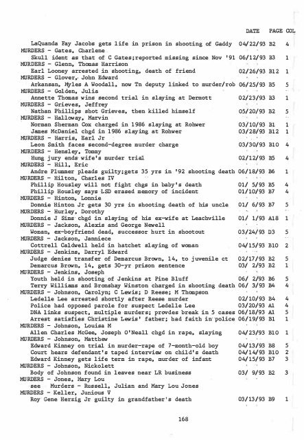 ARKANSAS DEMOCRAT-GAZETTE INDEX AN ARKANSAS INDEX ...