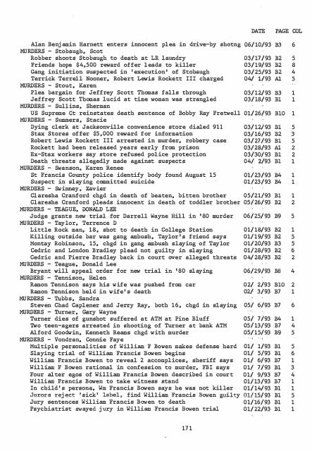 ARKANSAS DEMOCRAT-GAZETTE INDEX AN ARKANSAS INDEX ...