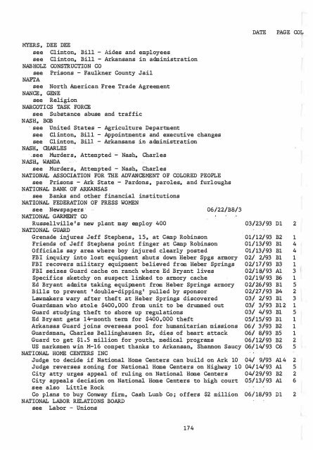 ARKANSAS DEMOCRAT-GAZETTE INDEX AN ARKANSAS INDEX ...