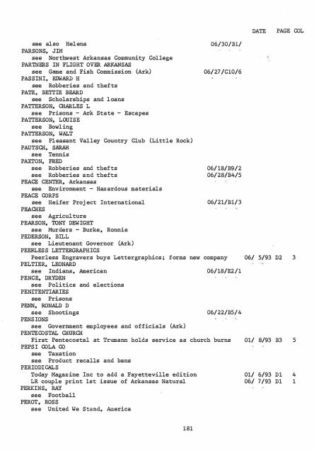 ARKANSAS DEMOCRAT-GAZETTE INDEX AN ARKANSAS INDEX ...