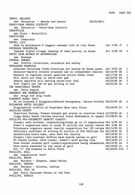 ARKANSAS DEMOCRAT-GAZETTE INDEX AN ARKANSAS INDEX ...