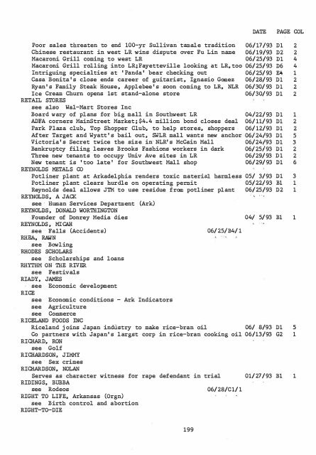 ARKANSAS DEMOCRAT-GAZETTE INDEX AN ARKANSAS INDEX ...