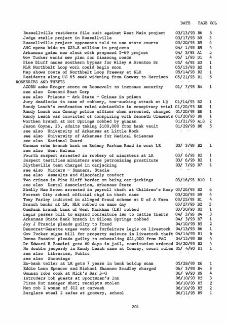 ARKANSAS DEMOCRAT-GAZETTE INDEX AN ARKANSAS INDEX ...