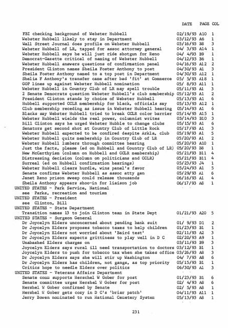 ARKANSAS DEMOCRAT-GAZETTE INDEX AN ARKANSAS INDEX ...