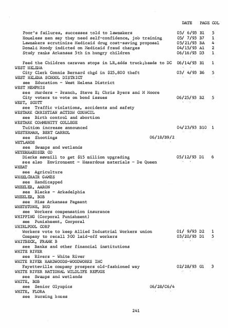 ARKANSAS DEMOCRAT-GAZETTE INDEX AN ARKANSAS INDEX ...