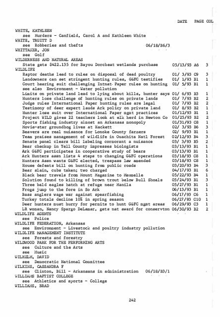 ARKANSAS DEMOCRAT-GAZETTE INDEX AN ARKANSAS INDEX ...