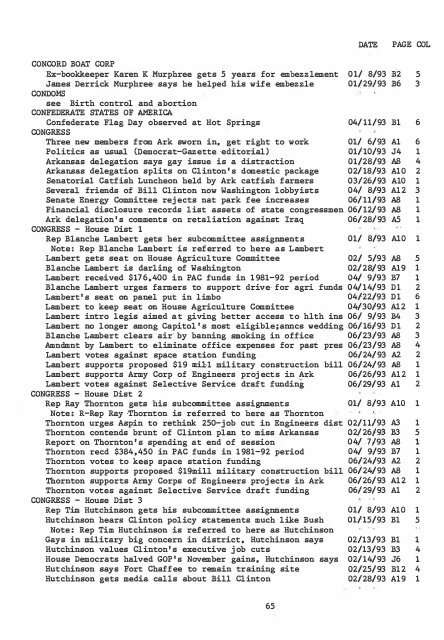 ARKANSAS DEMOCRAT-GAZETTE INDEX AN ARKANSAS INDEX ...