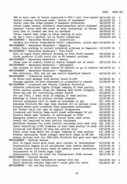 ARKANSAS DEMOCRAT-GAZETTE INDEX AN ARKANSAS INDEX ...