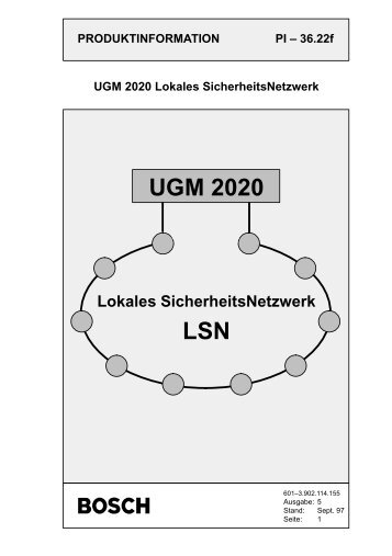 UGM 2020 LSN - Bosch Security Systems