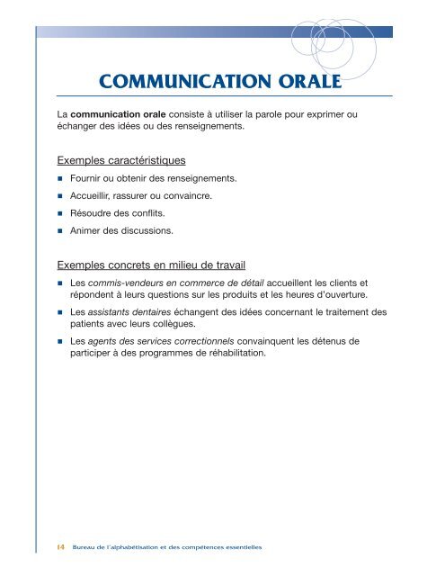 Profil des compétences essentielles - Base de données en ...